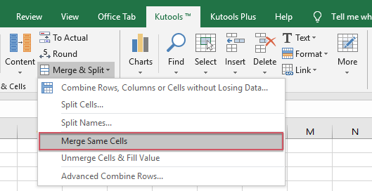 how to repeat a merge and center in excel