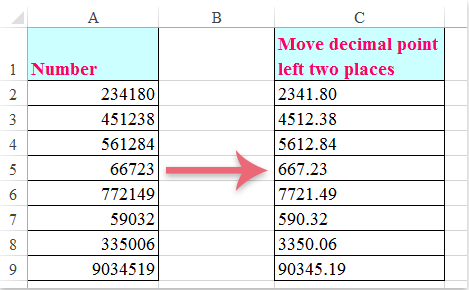 How to Move Decimal Places in Excel  