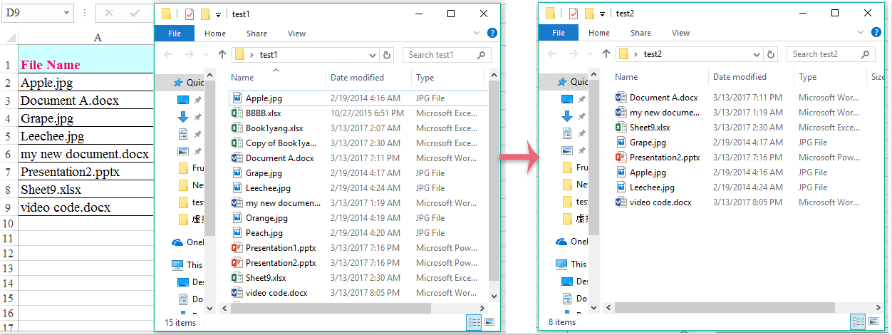 excel copy files from list