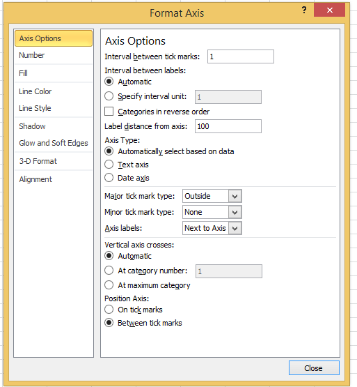 edit the horizontal category axis in excel for mac 2106