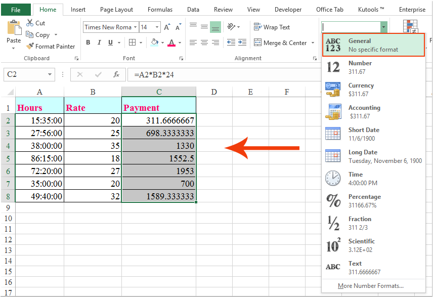 format cells to normal numbers