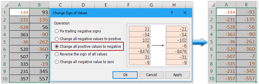 Excelで負の数を正の数に変更するにはどうすればよいですか