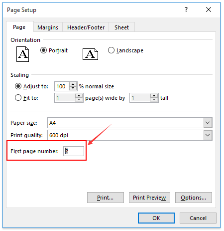 how to change header in word for different page numbers