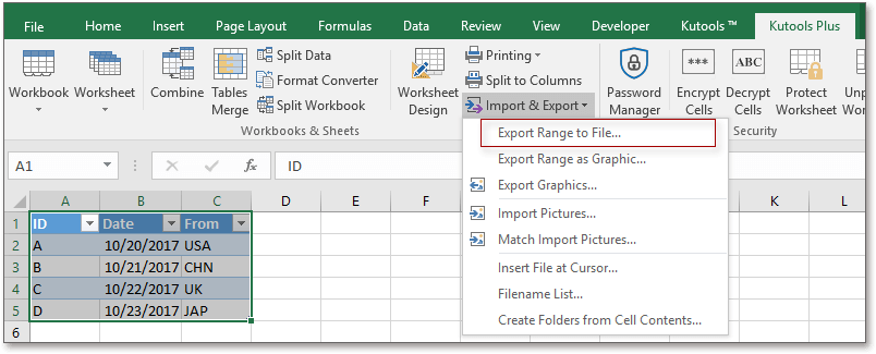 excel import pdf table