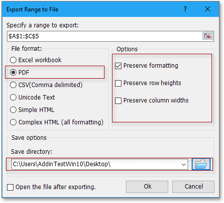 doc kutools export range to file 2