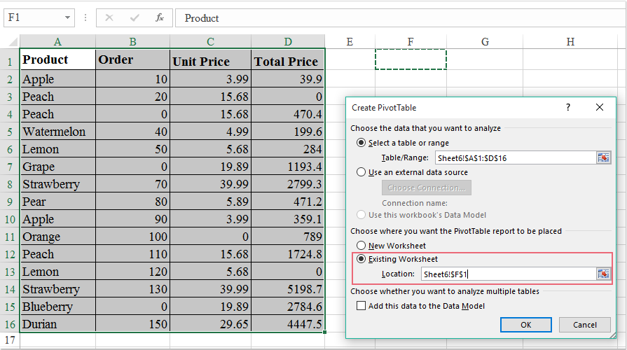 doc pivottable default sum 5