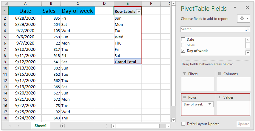 excel mac pivot table group date