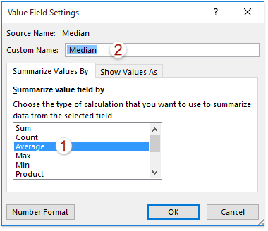 table median pivot median an How calculate to in Excel table? pivot