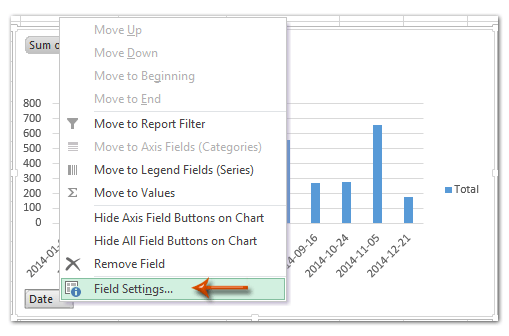 Hide Field Buttons In Pivot Chart