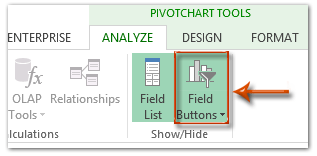 How To Hide Field Buttons In Pivot Chart