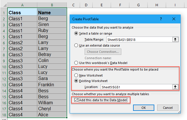 pivot table excel