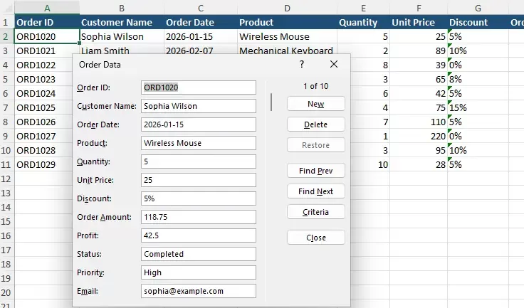 a screenshot showing the form