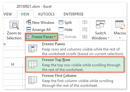 Hoe U Kunt Voorkomen Dat De Bovenste Rij Naar Binnen Scrollt Excel?