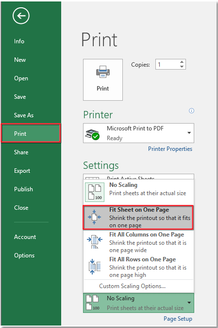 in excel how many rows down and accross for a full page