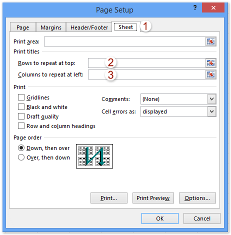 Configurer les titres à imprimer sur chaque page, Classeur Excel