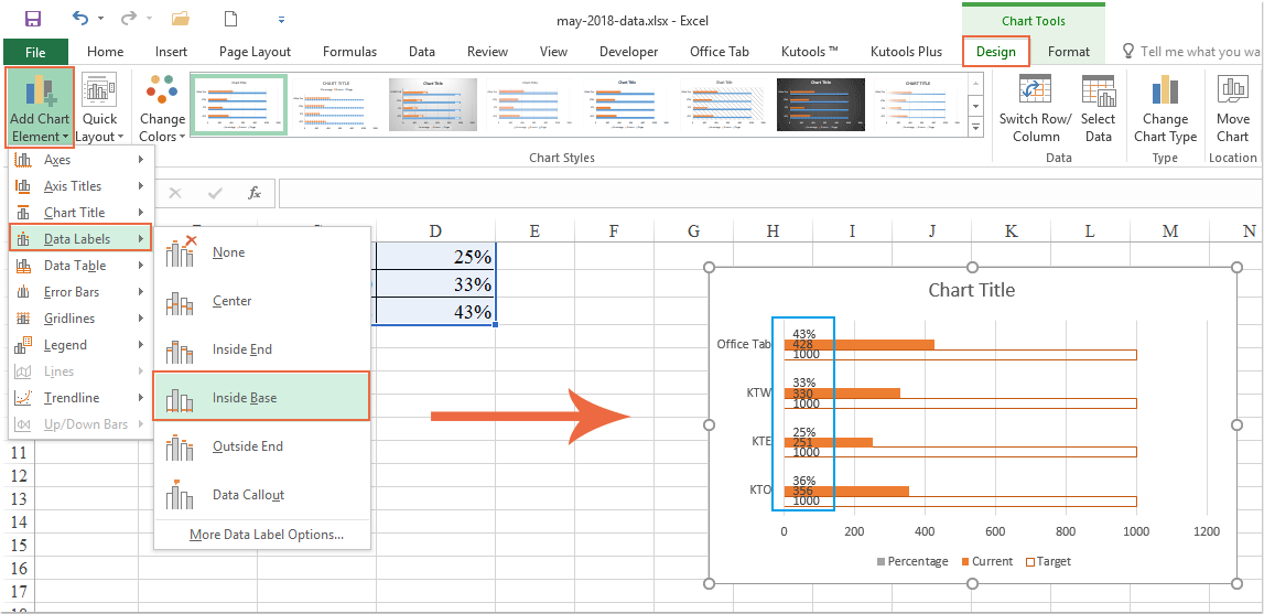 How to create progress bar chart in Excel?