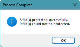 Process Complete dialog box