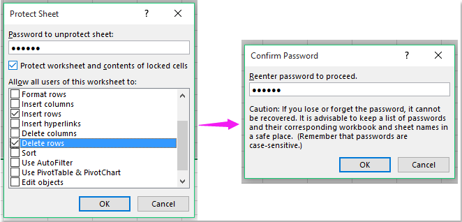 doc inserisci riga proteggi foglio 4