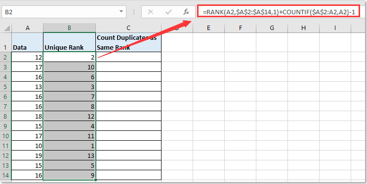 doc rank duplicaat zonder overslaan 5