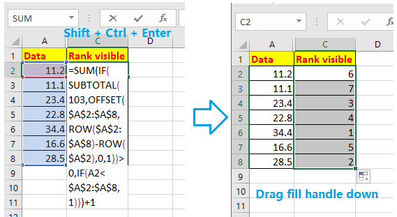 doc rank only visible cells 2