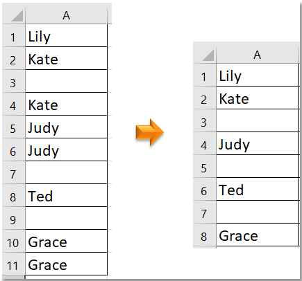 doc remove duplicates keep blanks 1