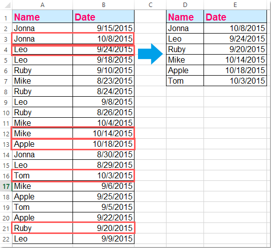 doc rimuovi duplicati mantieni recente 1