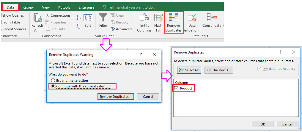 doc remove duplicates leave lowest 3