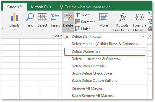 excel remove watermark page number