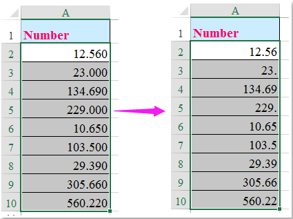 doc remove decimal zeros 4