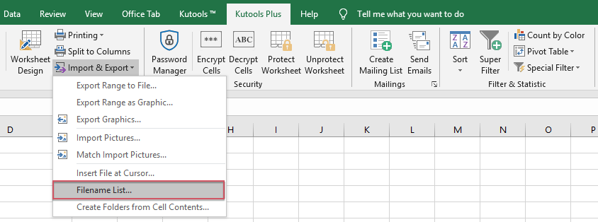 windows 10 directory list to excel