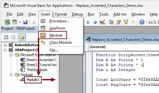 a screenshot showing how to use the VBA code