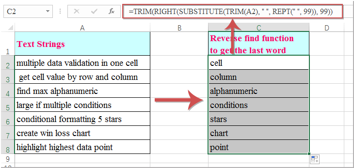 How To Apply The Reverse Find Or Search Function In Excel