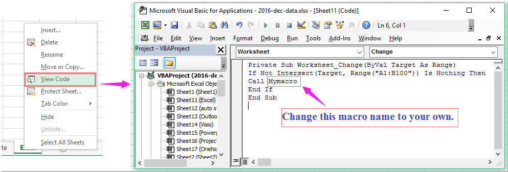 doc executar macro se a célula mudar 2