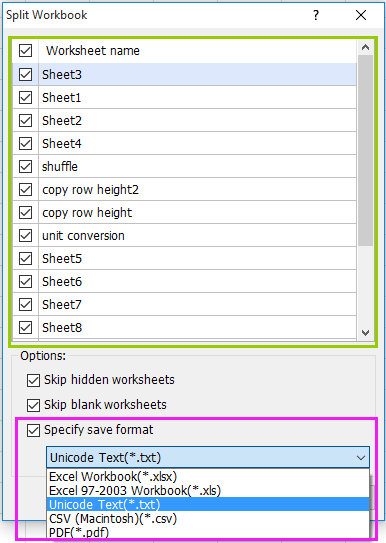 How to save each sheet as separate text file from a workbook?