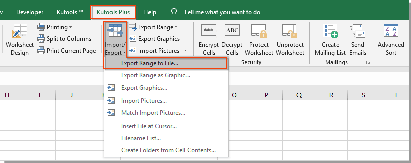 click Export Range to File feature of kutools