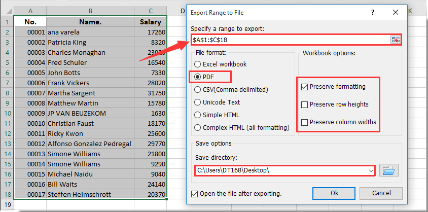 save as pdf file not link