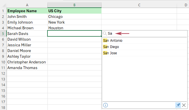 Create a Searchable Data Validation List in Excel