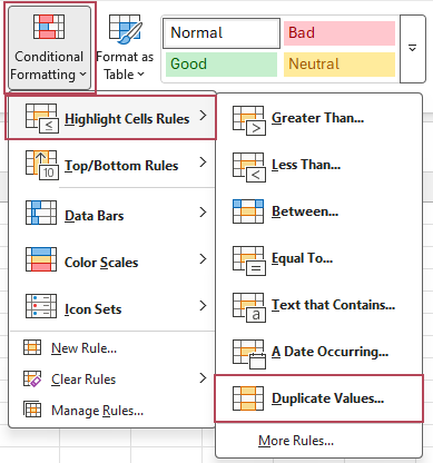 Conditional Formatting