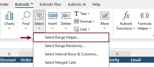 a screenshot of enabling the select range helper feature