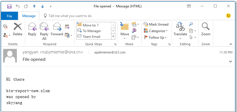 doc send when open file 3