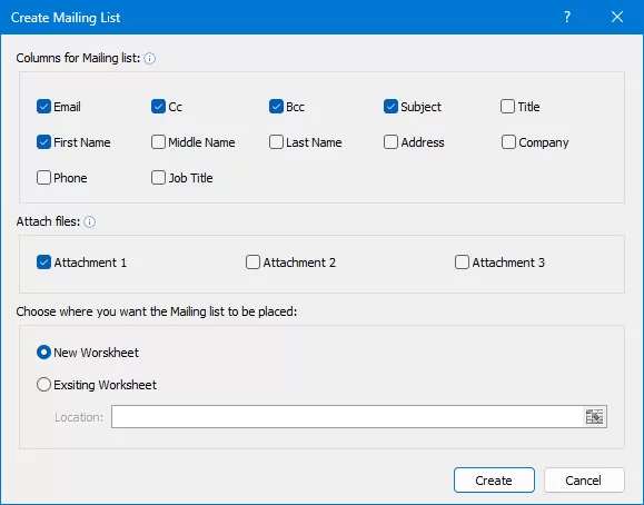 Kutools for Excel’s Create Mailing List