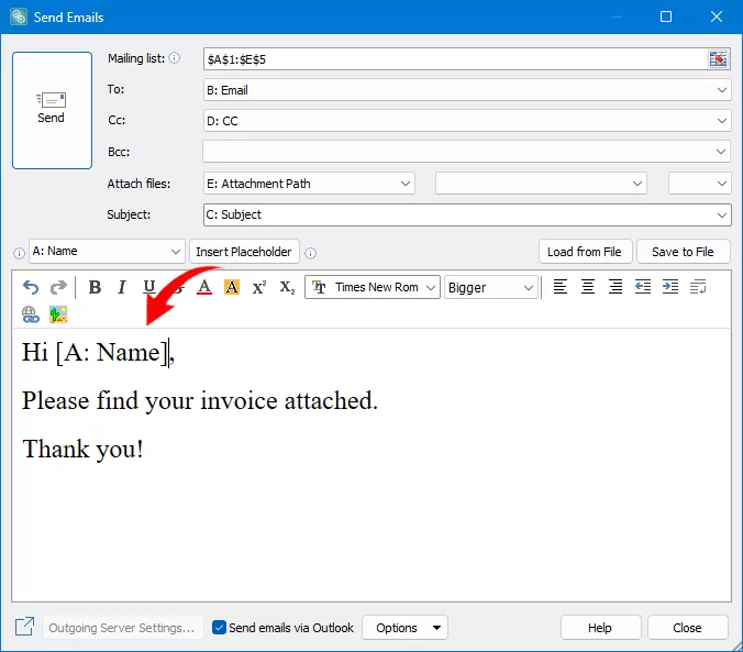 Compose and Personalize the Email Body