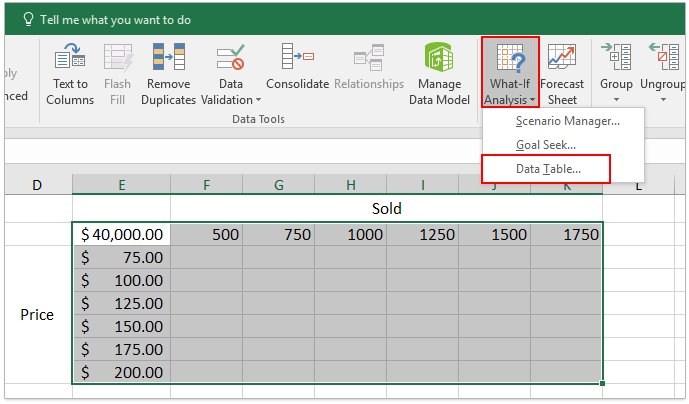 Пример использования Excel в проведении анализа чувствительности