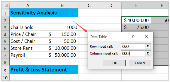 sensitivity analysis for mac excel