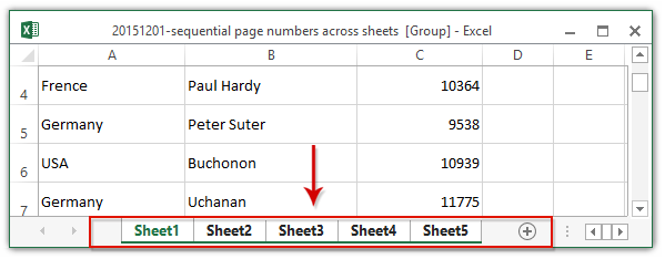 doc sequential page nubmers across sheets 1