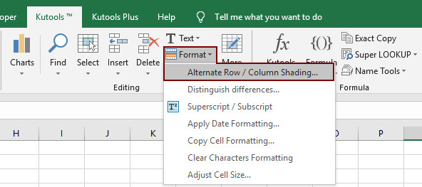 microsoft excel spreadsheet shade every other row