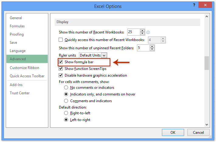 How To Show Or Hide Formula Bar In Excel 0617