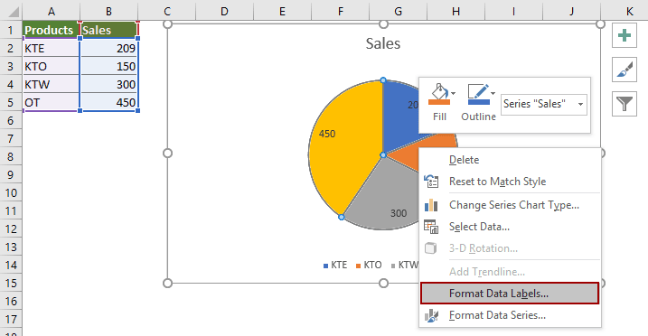 how to create a percentage pie chart in excel