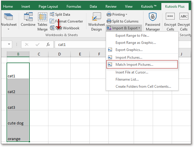 excel dodatki za uvoz slik, ki temeljijo na ustreznih celicah