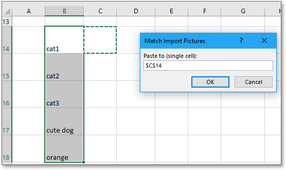 herramienta de complementos de Excel para importar imágenes horizontal o verticalmente